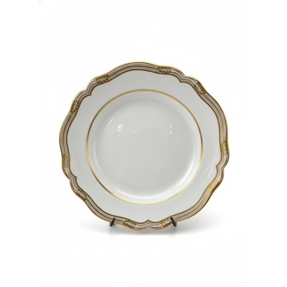 Spode Bone China England SHEFFIELD R568 Dinner Plate Scalloped Gold Trim